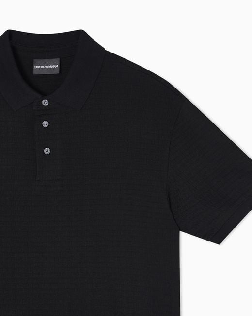 Emporio Armani Black Jersey Polo for men