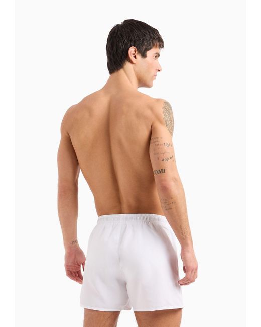 Bañador Tipo Pantalón Corto Con Cordón Essential Emporio Armani de hombre de color White