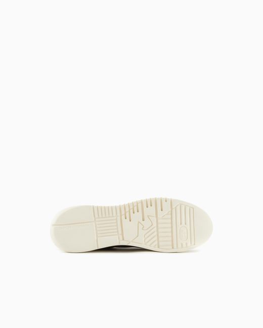 Emporio Armani Blue Nubuck Sneakers With Knurled Soles for men