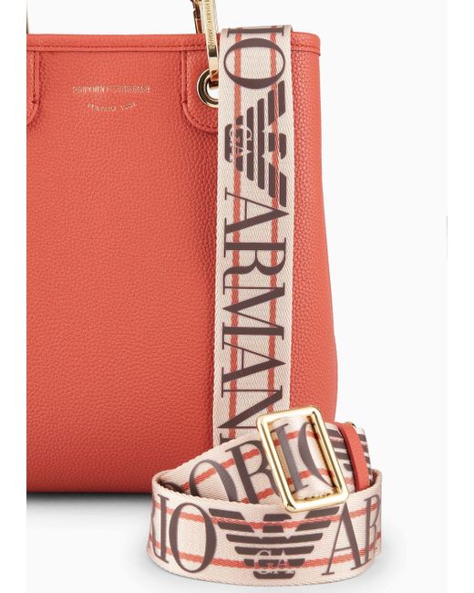 Emporio Armani Red Deer-print Myea Vertical Shopper Bag