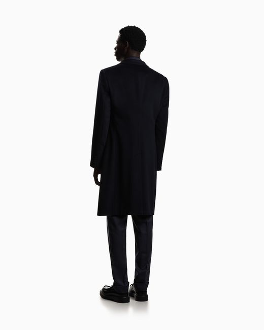 Emporio Armani Blue Single-Breasted Coat for men