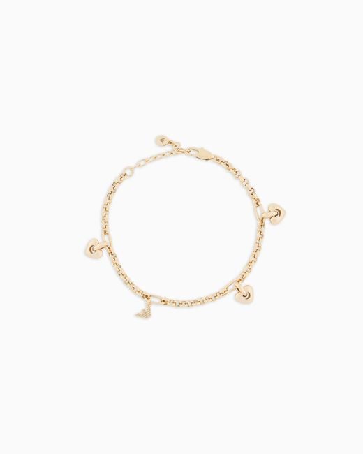 Emporio Armani White Tone Brass Station Bracelet