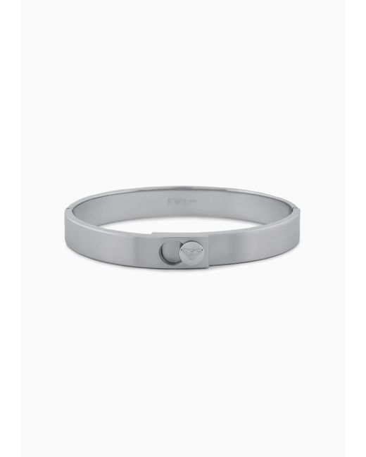 Emporio Armani Gray Stainless Steel Bangle Bracelet for men