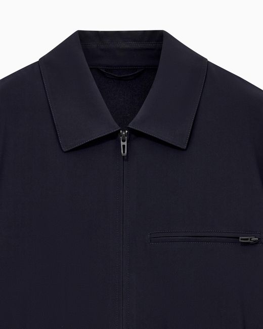 Emporio Armani Blue Nylon Twill Travel Essential Jacket for men