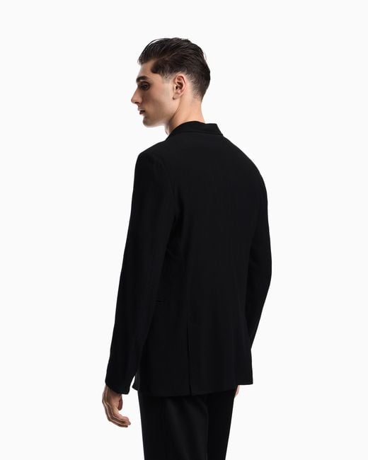 Emporio Armani Black Single-Breasted Jacket for men