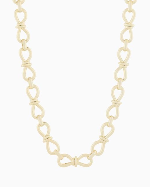 Emporio Armani White Ribbon Chain Necklace