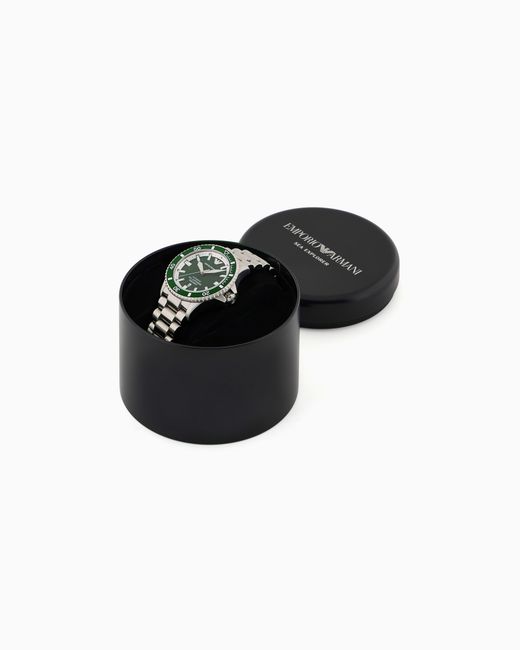 Emporio Armani Green Sea Explorer Automatic Stainless Steel Watch for men