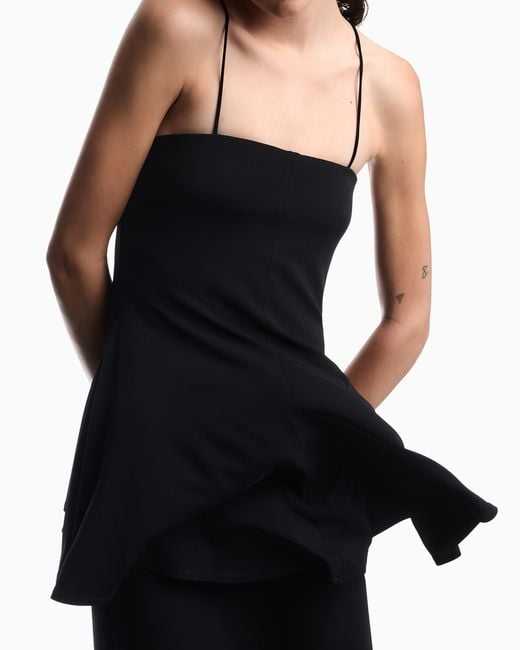 Emporio Armani Black Two-Piece Effect Crêpe Dress