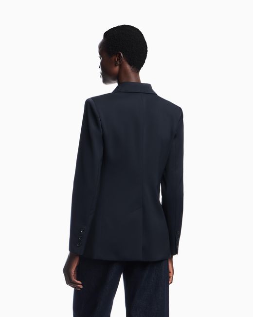 Emporio Armani Blue Double-Breasted Blazer