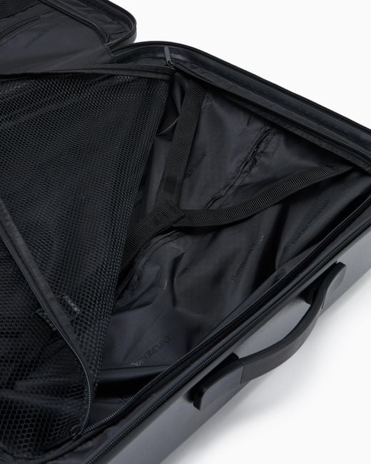 Maleta Mediana De Abs Con Detalle De Piel Saffiano Regenerada Y Placa De Águila Asv Emporio Armani de hombre de color Blue