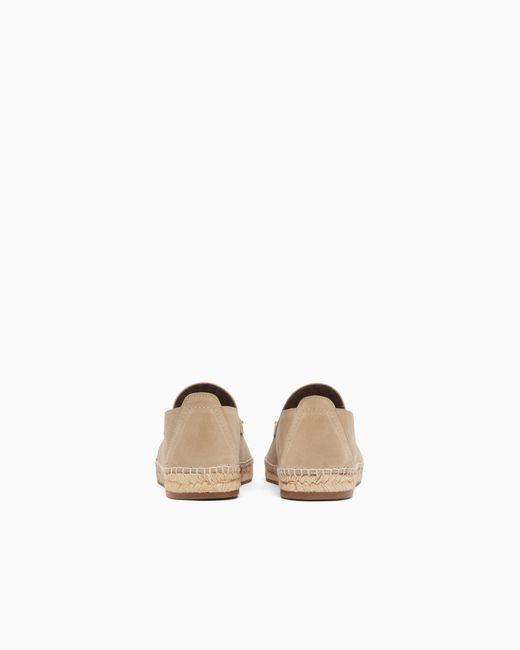 Emporio Armani White Velour Suede Espadrilles for men