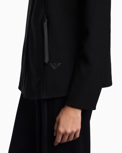 Emporio Armani Blue Full-Zip Crêpe Jersey Blouson