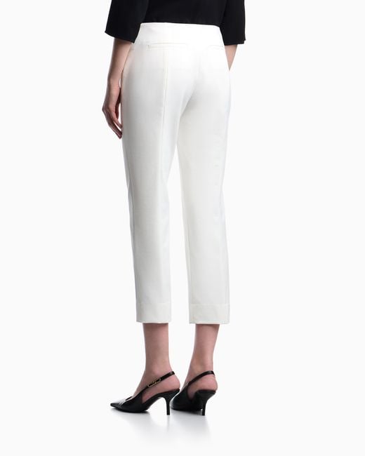 Emporio Armani White High-Waisted Trousers