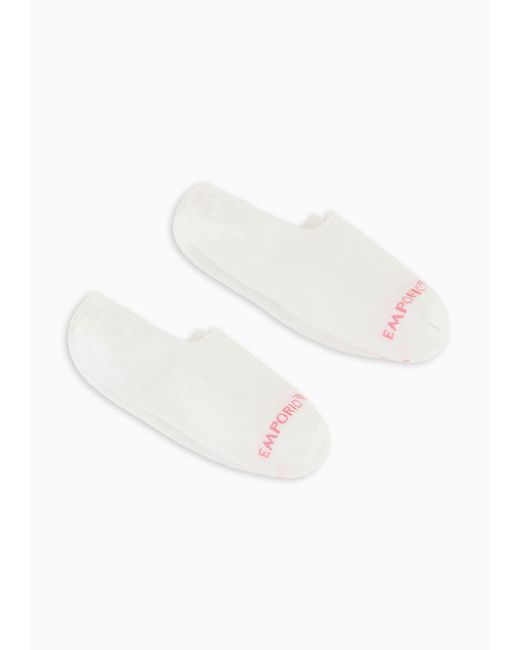 Emporio Armani White Two-pack Of Terry Trainer Socks With Athletic Jacquard Logo