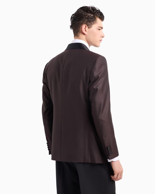 Emporio Armani Brown Virgin Wool Formal Jacket for men