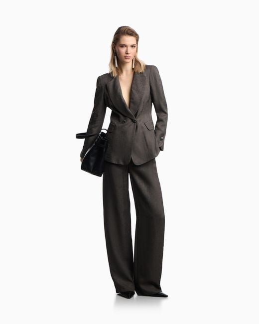 Emporio Armani Gray Icon Double-Breasted Jacket