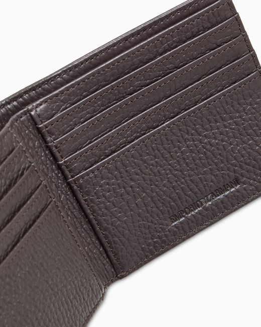 Emporio Armani White Tumbled Leather Wallet for men