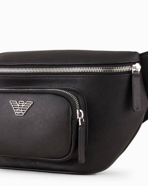 Emporio Armani Black Regenerated Belt Bag for men