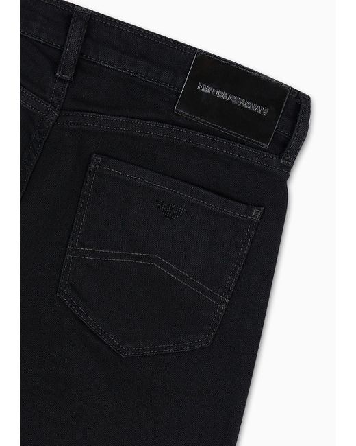 Emporio Armani Black J20 High-rise Super-skinny Leg Trousers In Garment-dyed Fabric