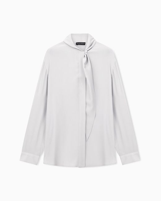 Emporio Armani White Scarf Collar Shirt