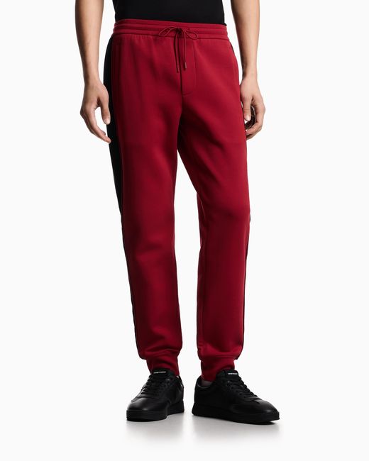 Emporio Armani Red Lunar New Year Double-Jersey Slim-Fit Joggers for men
