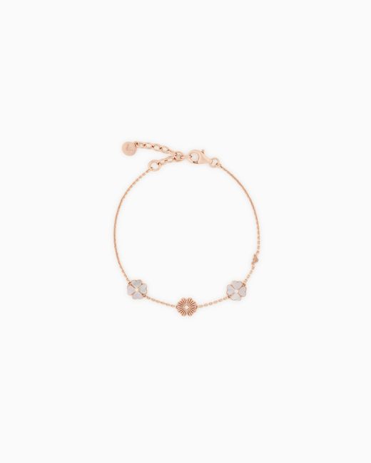 Emporio Armani White Mother Of Pearl Clover Bracelet