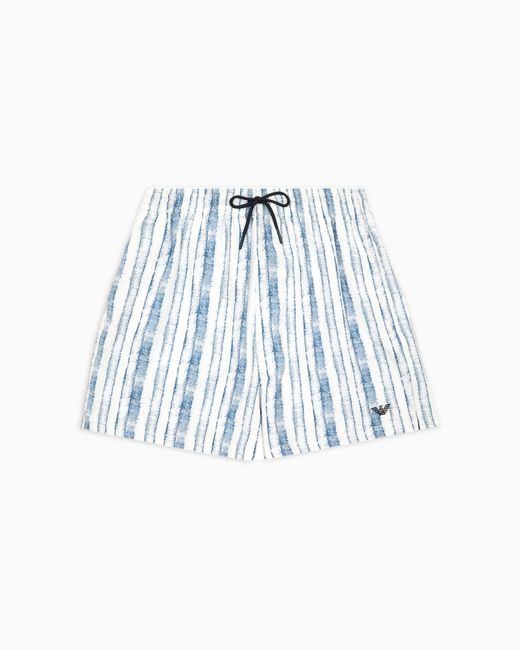 Short De Bain À Motif Abstrait Emporio Armani pour homme en coloris Blue