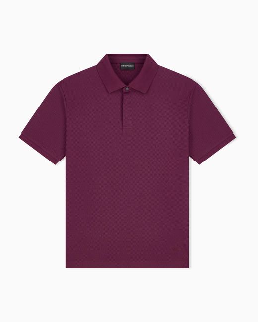 Emporio Armani Purple Jacquard Jersey Polo for men