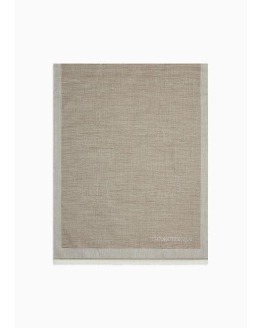 Emporio Armani Natural Wool And Silk Stole for men