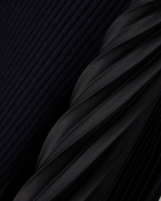 Emporio Armani Blue Long Viscose Dress With Pleated Side Insert And Drawstring