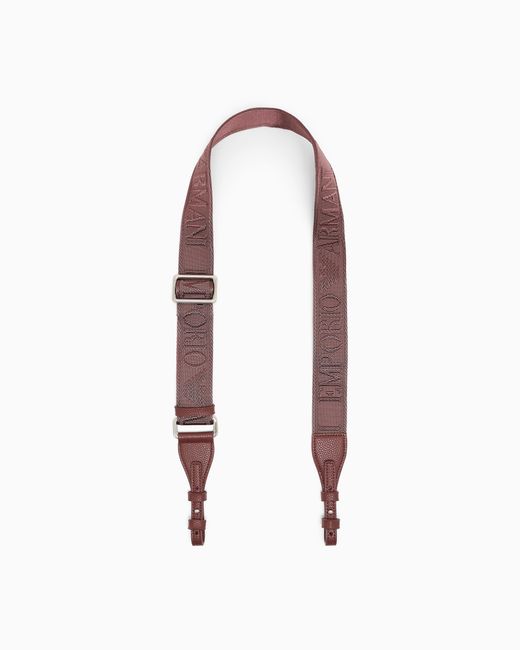 Emporio Armani Purple Wallet On Chain With Pebbled Texture And Adjustable Strap