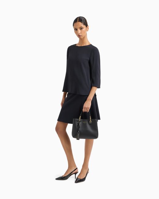Emporio Armani Black Shopper Bag With Pouch And Adjustable Strap Essential