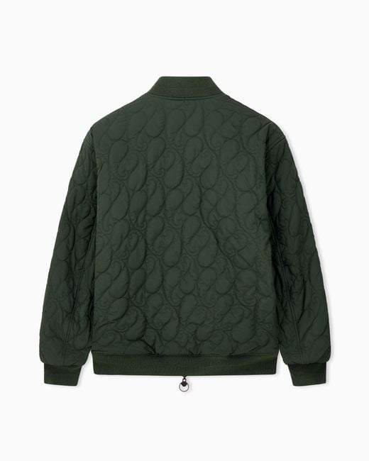 Emporio Armani Green Reversible Bomber Jacket for men