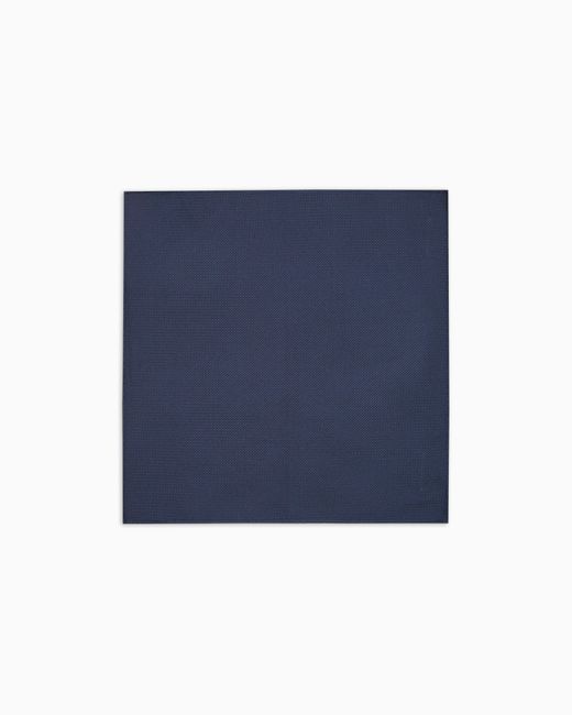 Emporio Armani Blue Micro-Textured Pure Silk Pocket Square for men