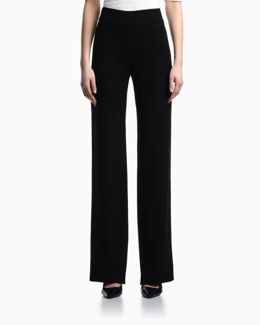 Emporio Armani Black Flowy Trousers Essential