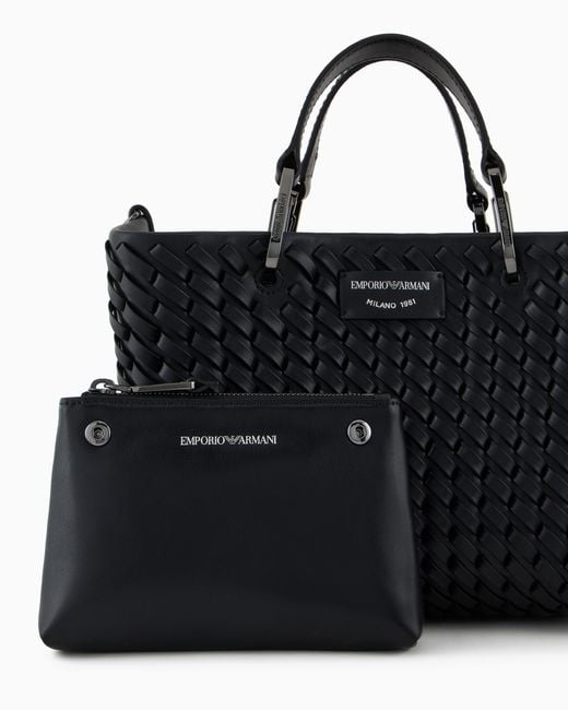Emporio Armani Black Myea Small Shopper Bag