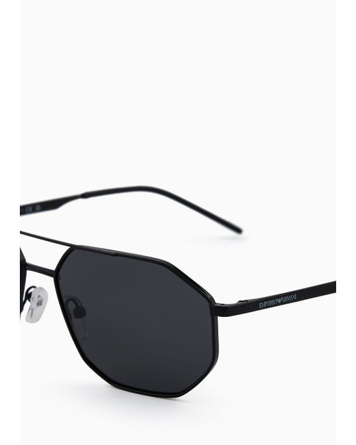 Emporio Armani Black Irregular-shaped Sunglasses for men