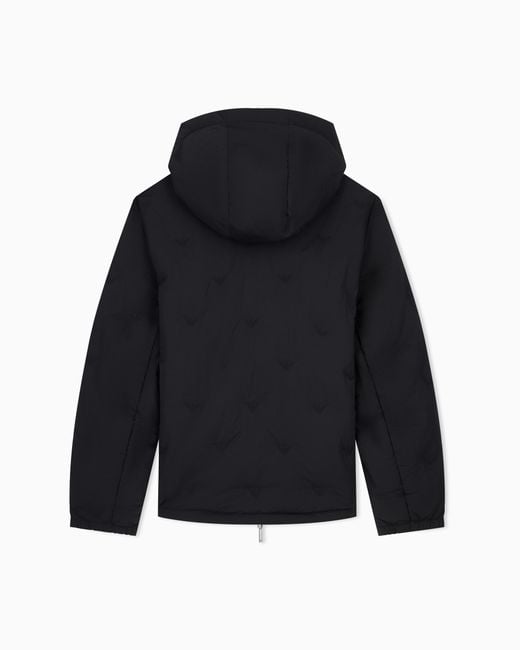 Emporio Armani Blue Down Jacket Seamless Stretch Woven With A Regular Fit for men