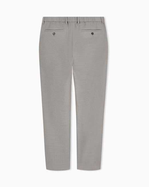 Emporio Armani Gray 3D Waffle-Effect Wool-Jersey Trousers for men