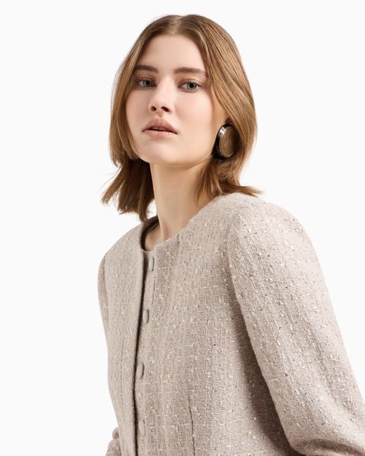 Emporio Armani Natural Lurex Tweed Jacket