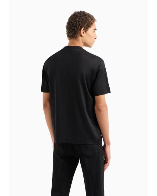 T-shirt Asv En Jersey Mélange Lyocell Avec Écusson Capsule Ramadan Emporio Armani pour homme en coloris Black