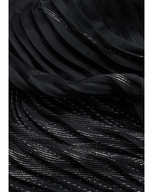 Estola De Tejido Plisado Con Estampado De Lúrex Degradado Emporio Armani de color Black
