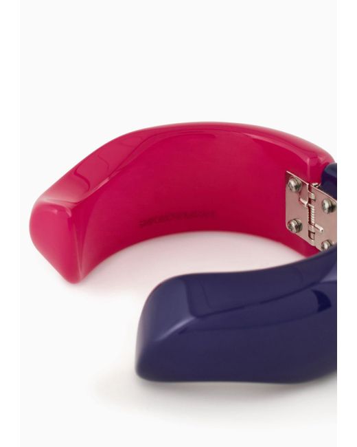 Emporio Armani Purple Geformtes, Zweifarbiges Armband