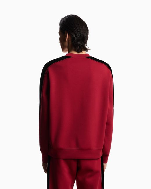 Emporio Armani Red Lunar New Year Double-Jersey Sweatshirt With Oversized Patch And Tape for men