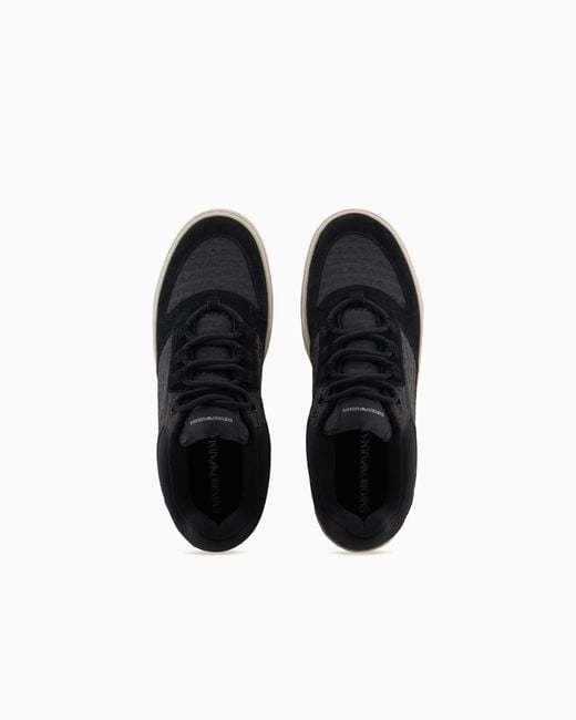 Emporio Armani Black Sneakers With Logo for men