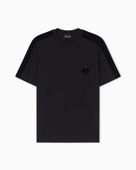 Emporio Armani Black Lunar New Year Lyocell Blend Jersey T-Shirt With Patch And Tape for men