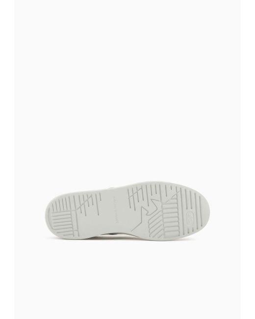Emporio Armani Sneaker Aus Leder Mit Logo-detail in White für Herren