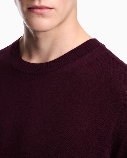 Emporio Armani Purple Silk And Cashmere Sweater for men