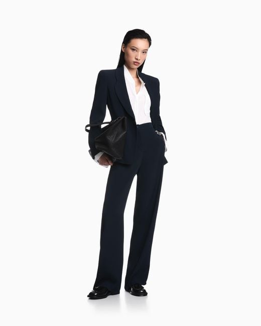 Emporio Armani Blue Single-Breasted Blazer
