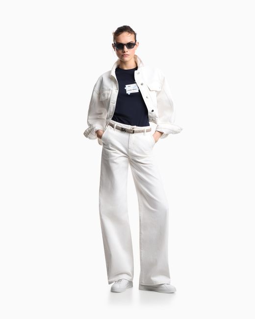 Emporio Armani White J2H Relaxed-Fit Jeans